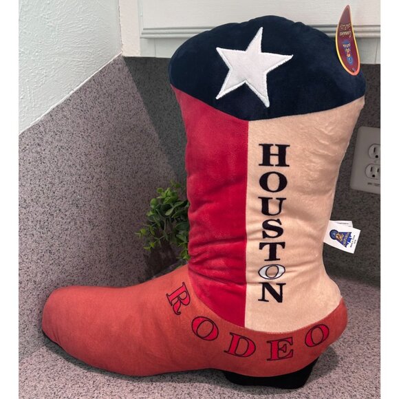 Giant Plush Cowboy Boot Pillow Houston Rodeo Theme By Cali Plush - Picture 1 of 4